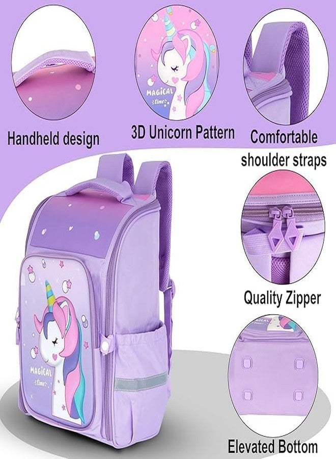 Aldea Unicorn Astronaut Dinosaur School Bag for Kids | 3D Stylish, Durable & Water-Resistant Backpack for Boys & Girls (Ages 2-12) - Purple - Image 5